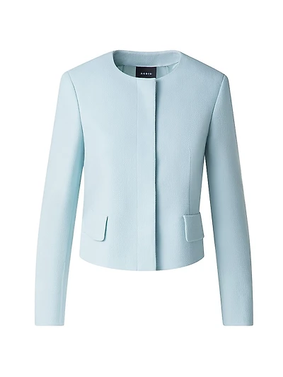 Adriana Virgin-Wool Cropped Button-Down Jacket