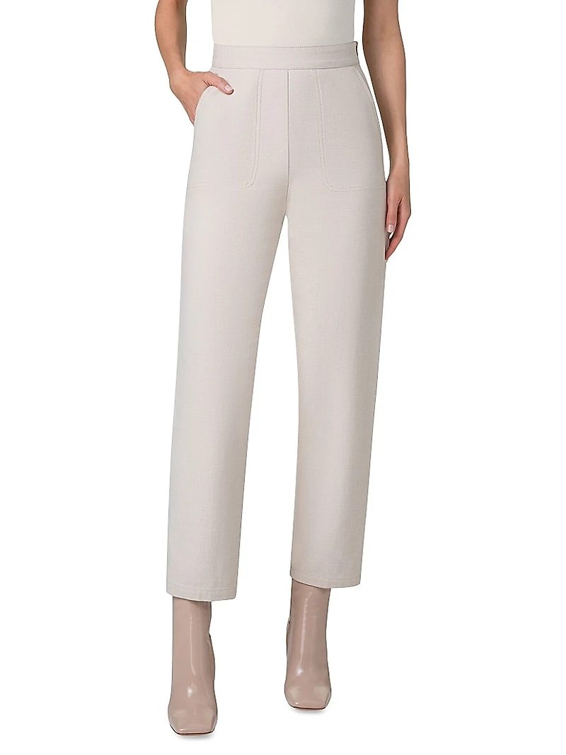 Flynn Cropped High-Rise Tapered-Leg Pants