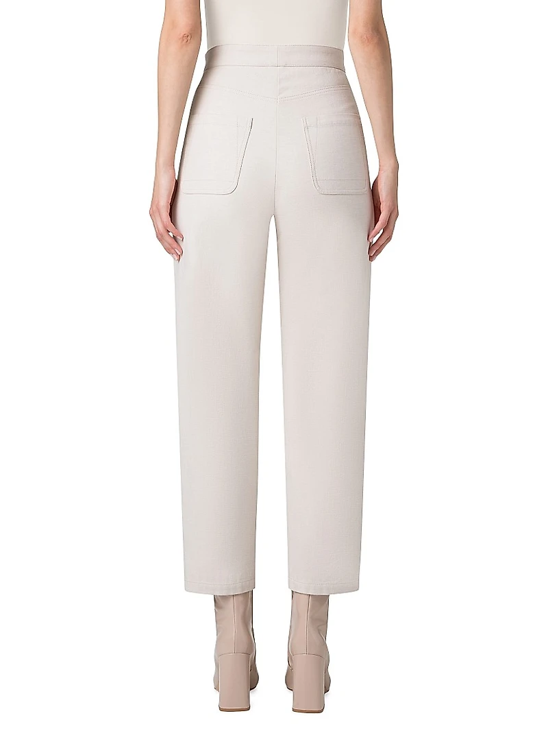 Flynn Cropped High-Rise Tapered-Leg Pants
