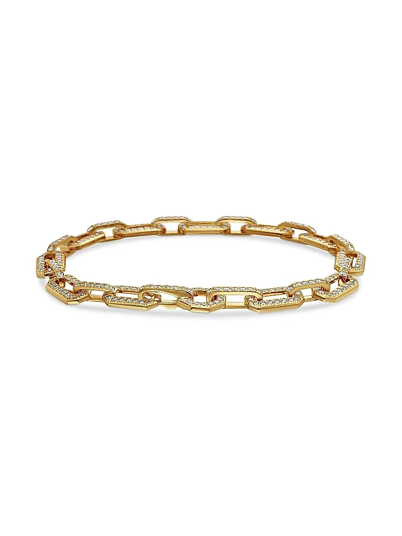 Pavé Chain Bracelet 18K Yellow Gold