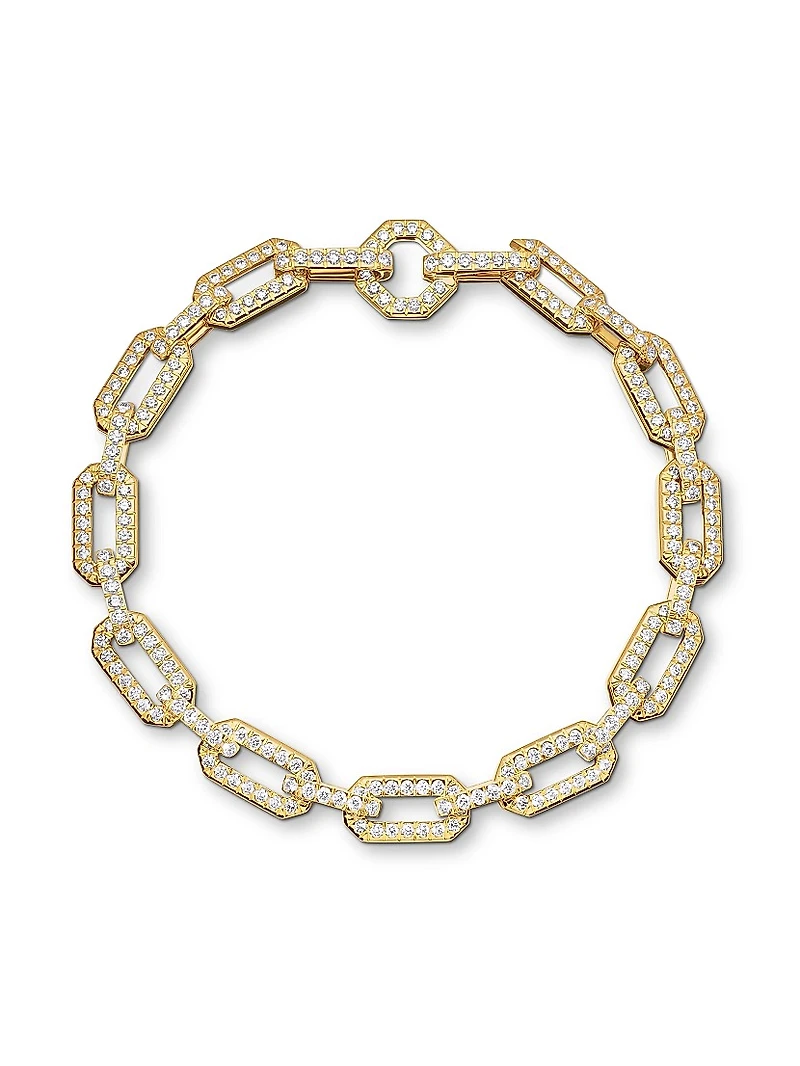 Pavé Chain Bracelet 18K Yellow Gold