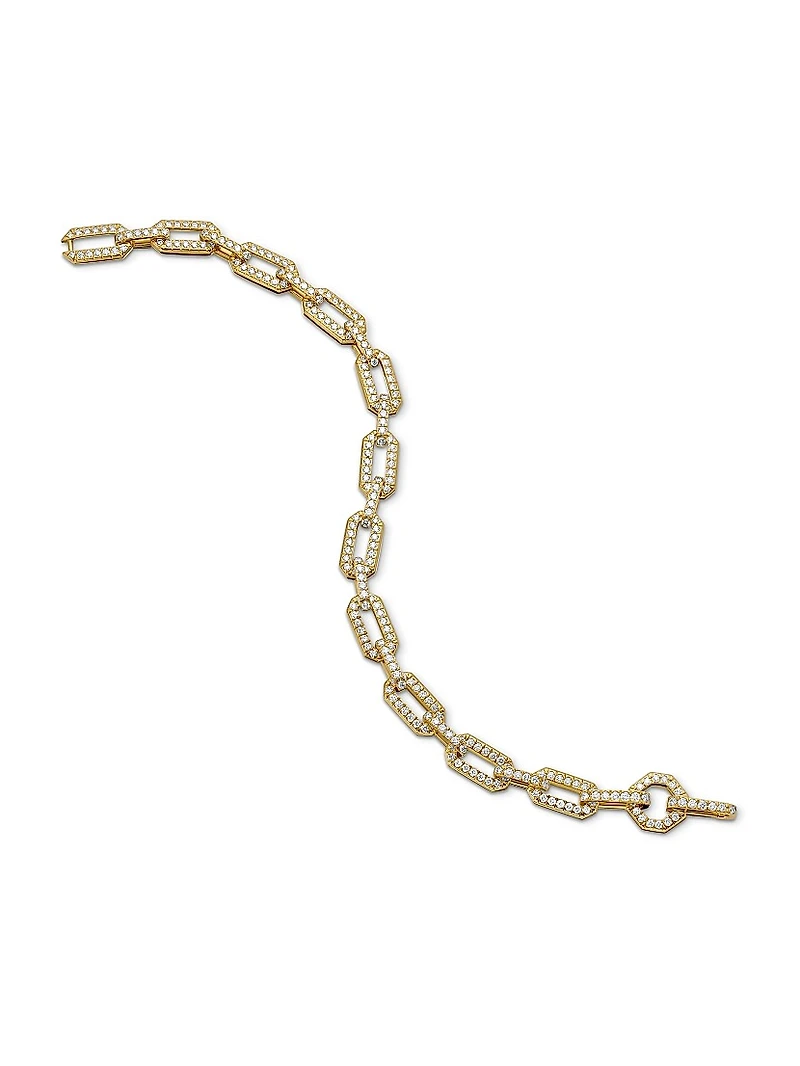 Pavé Chain Bracelet 18K Yellow Gold
