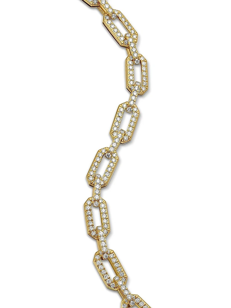 Pavé Chain Bracelet 18K Yellow Gold