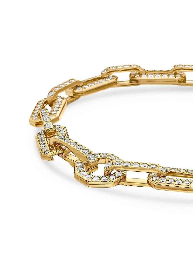 Pavé Chain Bracelet 18K Yellow Gold