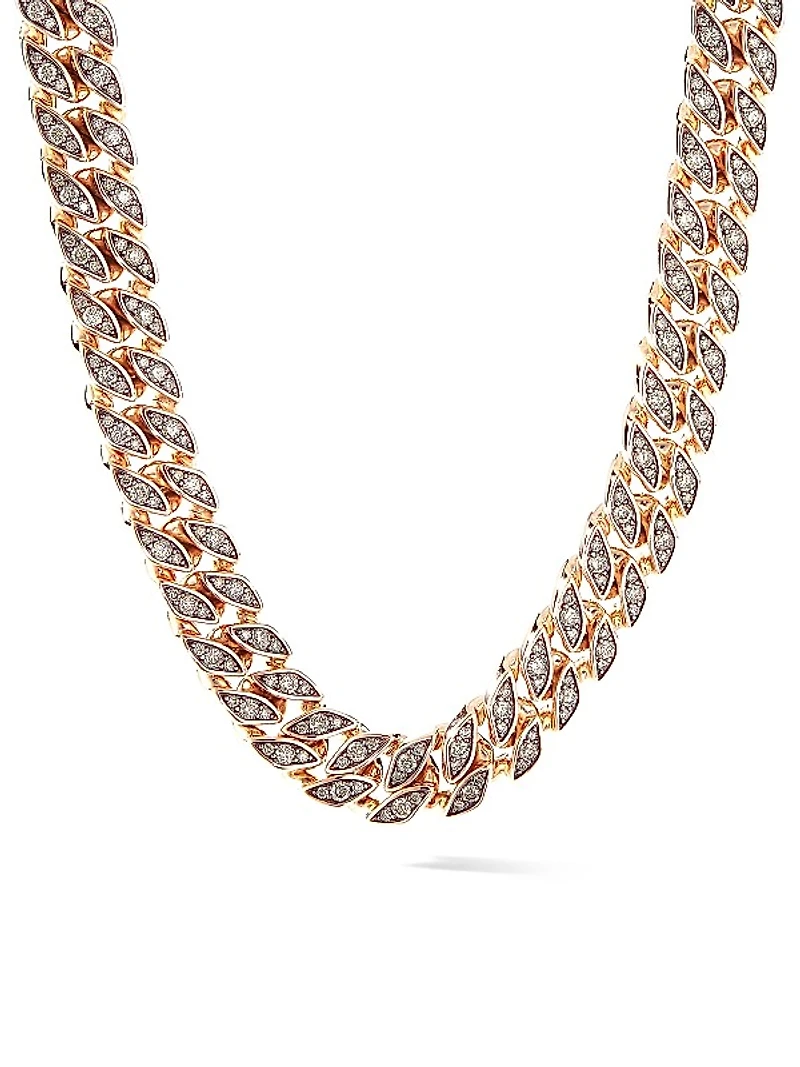 Curb Chain Necklace in 18K Rose Gold
