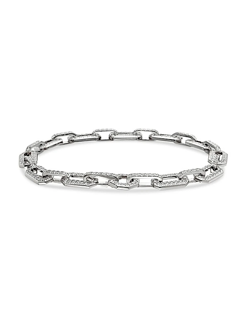 Pavé Chain Bracelet in 18K White Gold