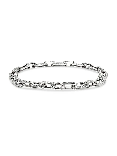 Pavé Chain Bracelet 18K White Gold