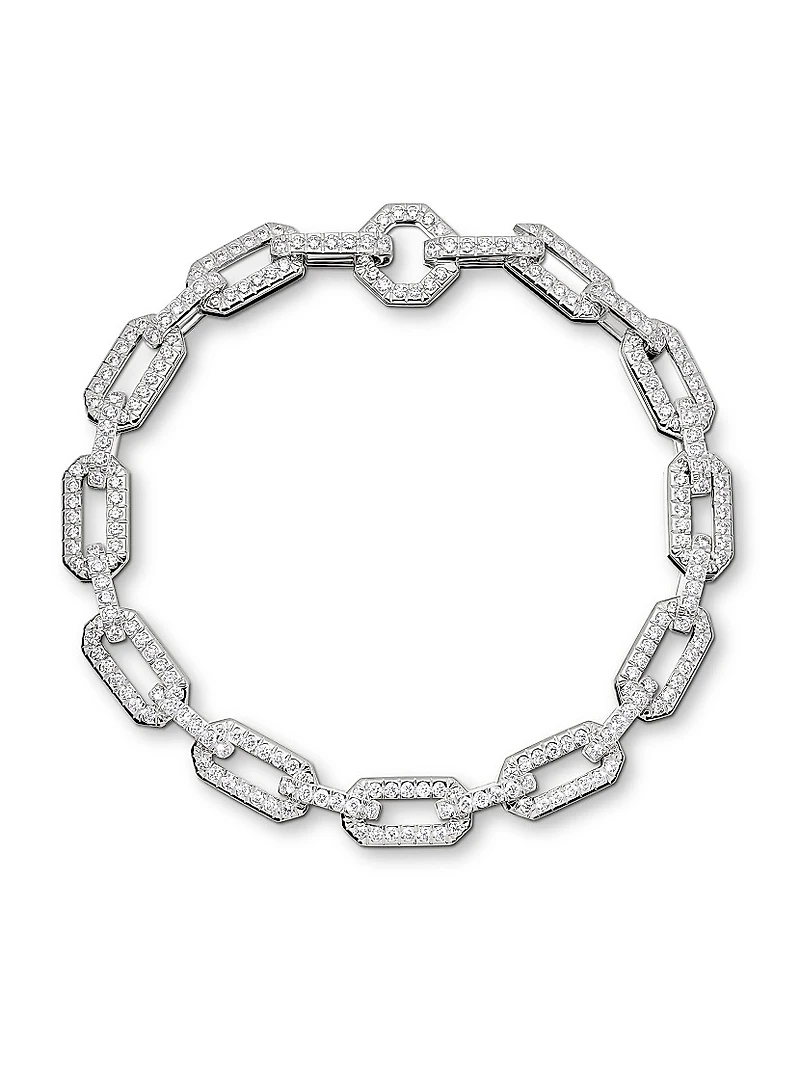 Pavé Chain Bracelet 18K White Gold