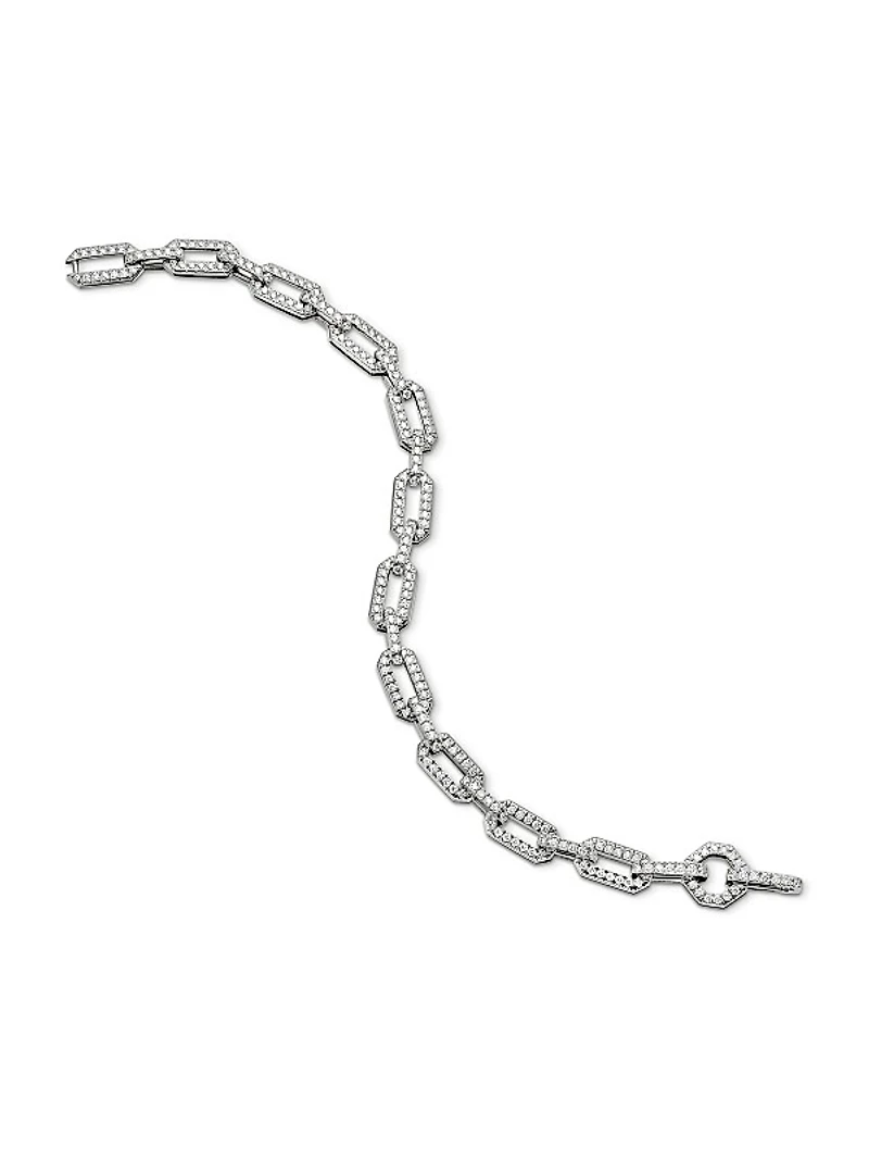 Pavé Chain Bracelet in 18K White Gold