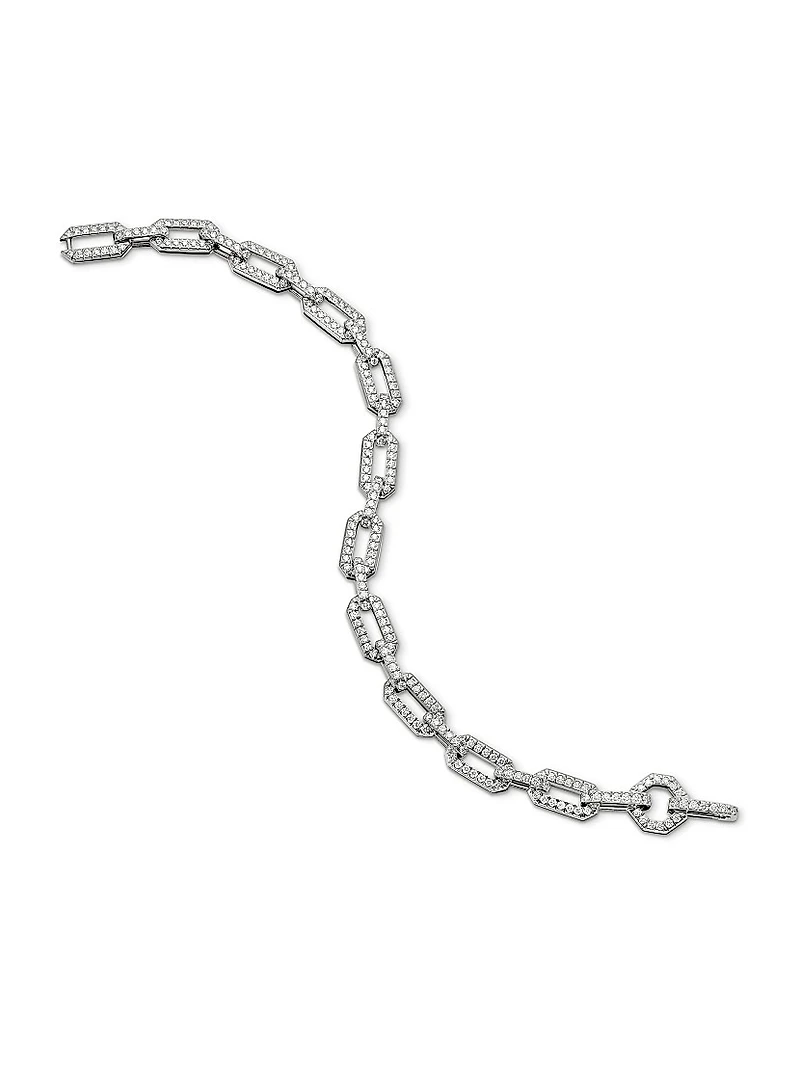 Pavé Chain Bracelet 18K White Gold