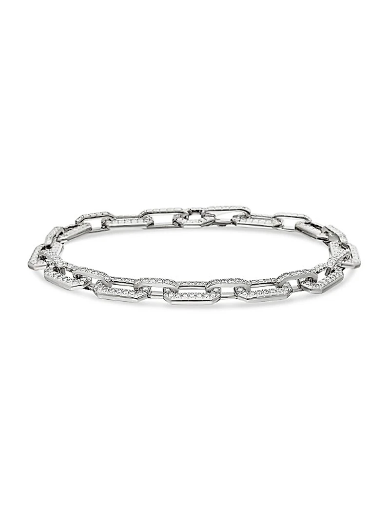 Pavé Chain Bracelet in 18K White Gold