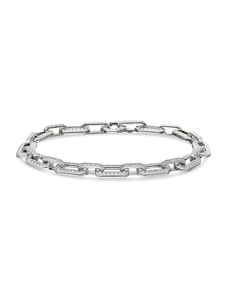 Pavé Chain Bracelet 18K White Gold