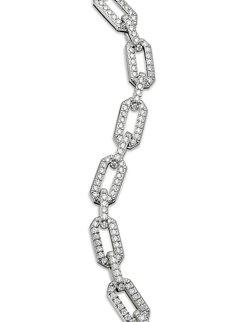 Pavé Chain Bracelet in 18K White Gold