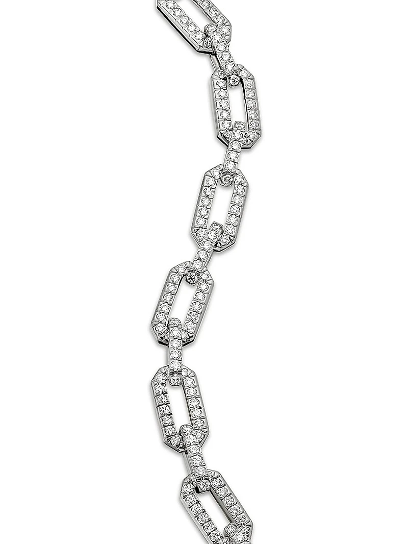 Pavé Chain Bracelet 18K White Gold