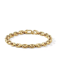 Deco Chain Link Bracelet in 18K Yellow Gold, 6.5MM