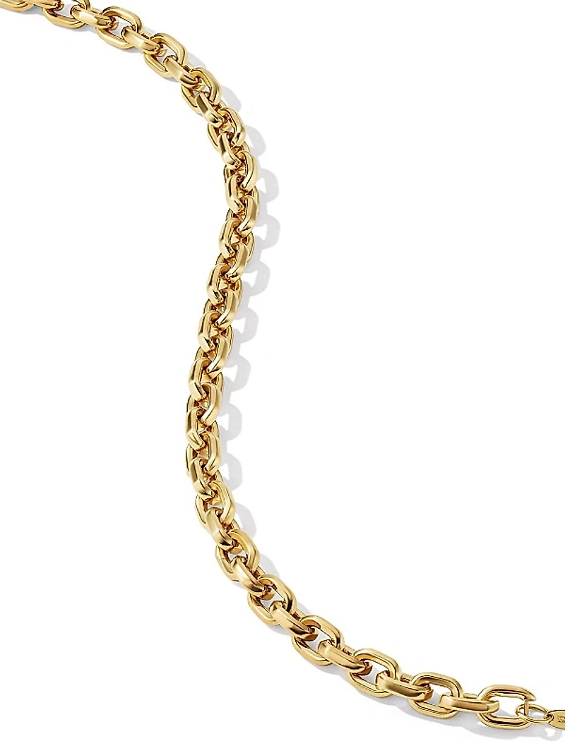 Deco Chain Link Bracelet in 18K Yellow Gold, 6.5MM