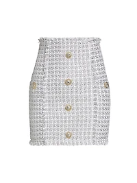 Buttoned Tweed Miniskirt