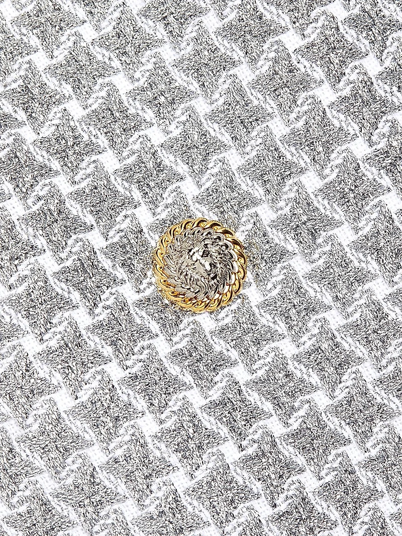 Buttoned Tweed Miniskirt