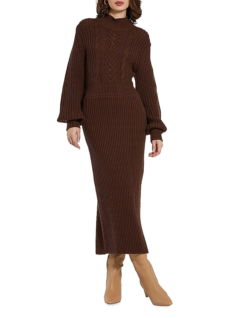 Ribbed Merino Wool Midi-Dress