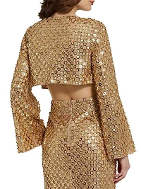 Embellished Georgette Crop Cardigan