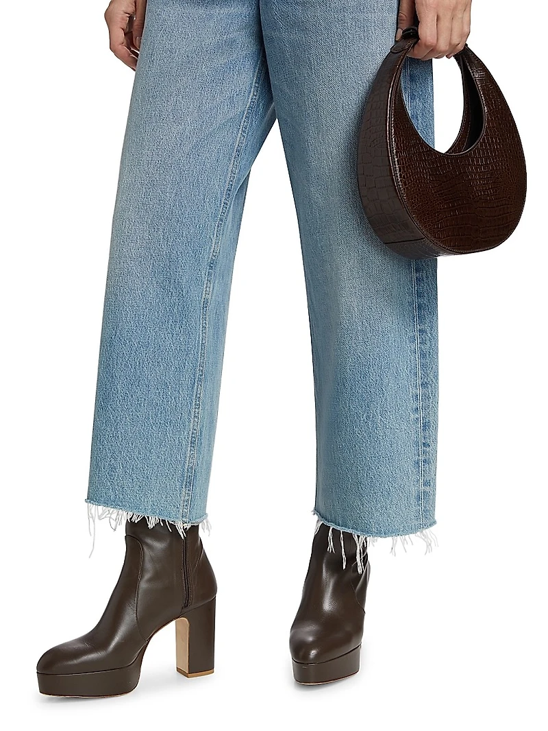 Ayla Denim Raw-Hem Crop Jeans