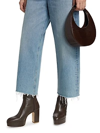 Ayla Denim Raw-Hem Crop Jeans