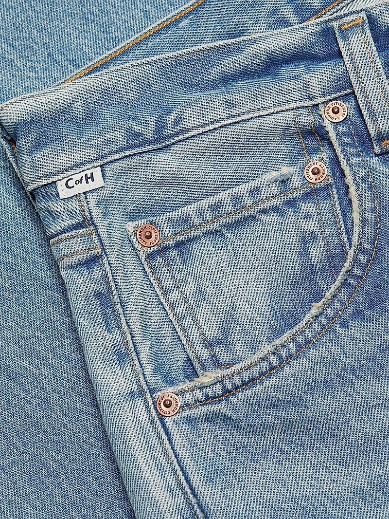 Ayla Denim Raw-Hem Crop Jeans