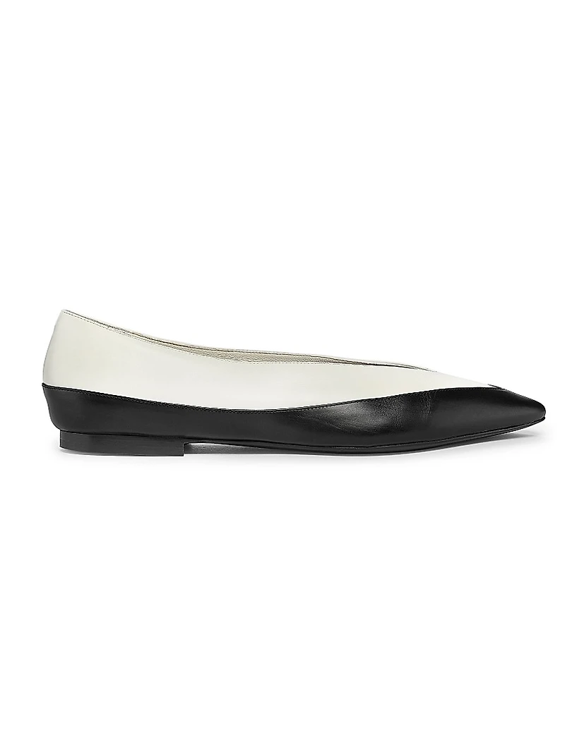 Bi-Color Leather Flats
