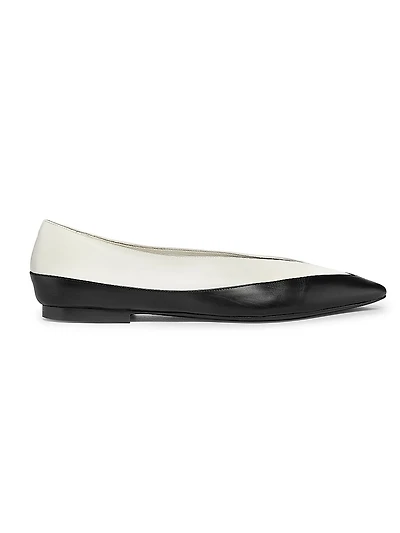 Bi-Color Leather Flats