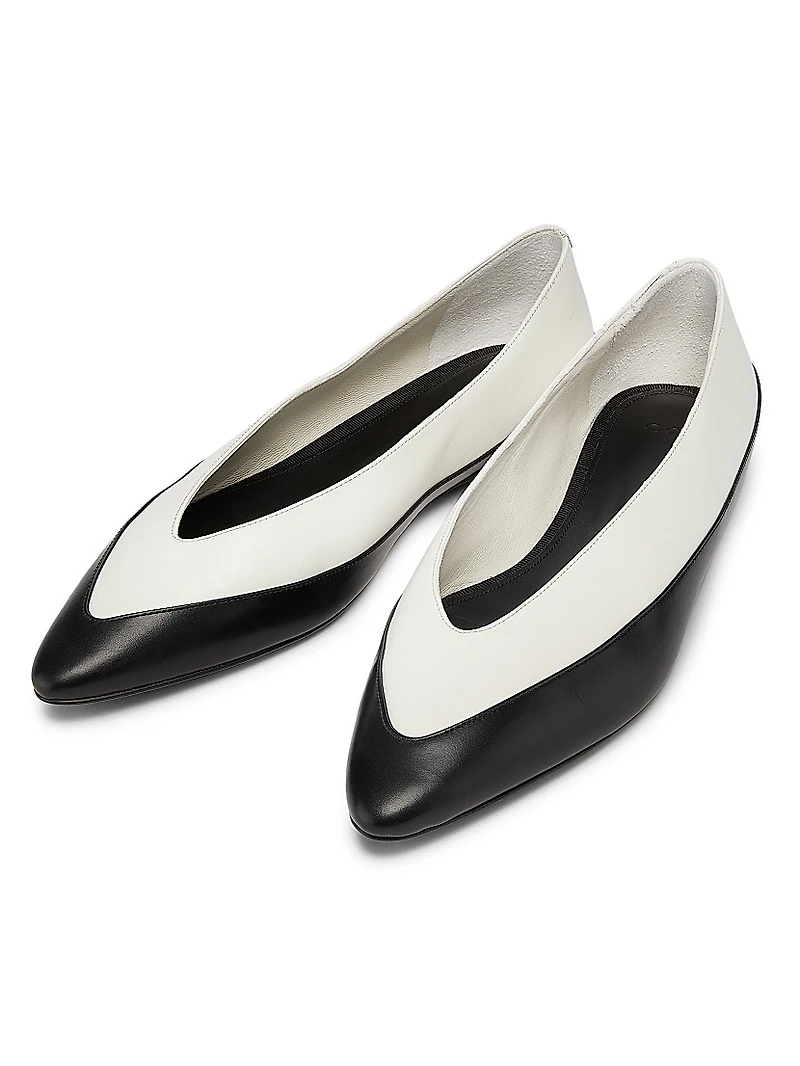 Bi-Color Leather Flats