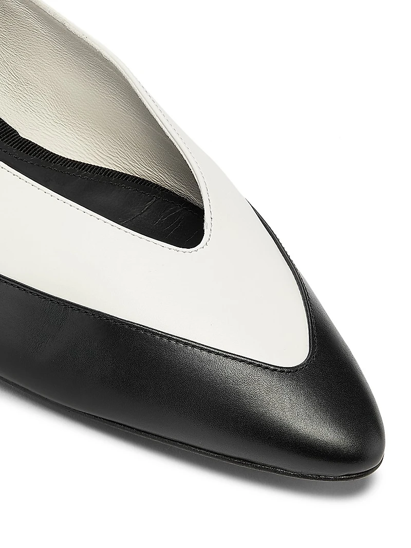 Bi-Color Leather Flats