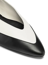 Bi-Color Leather Flats