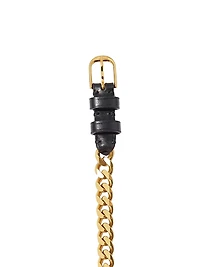 Nicolette Leather & Curb Chain Belt