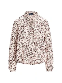 Floral Cotton Gauze Blouse