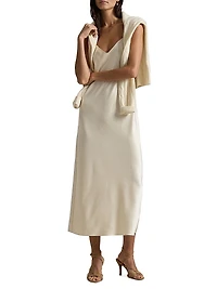 Satin Slip Midi-Dress