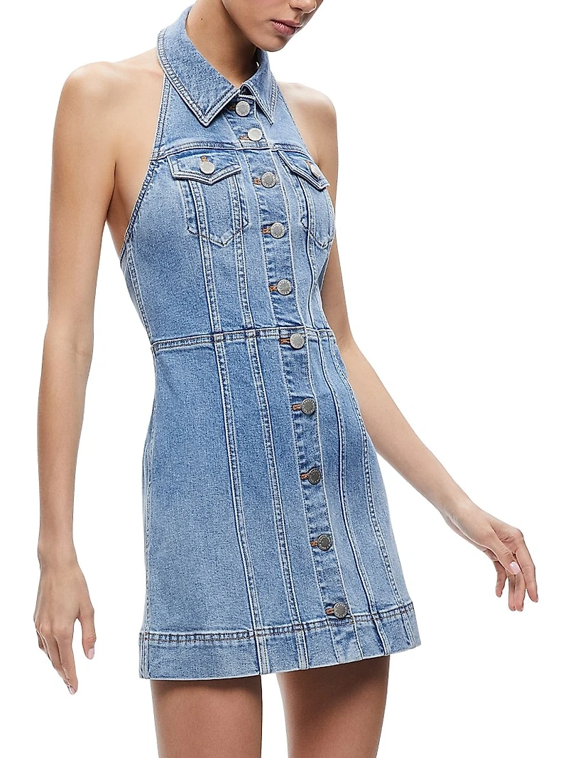 Kendall Denim Halter Minidress