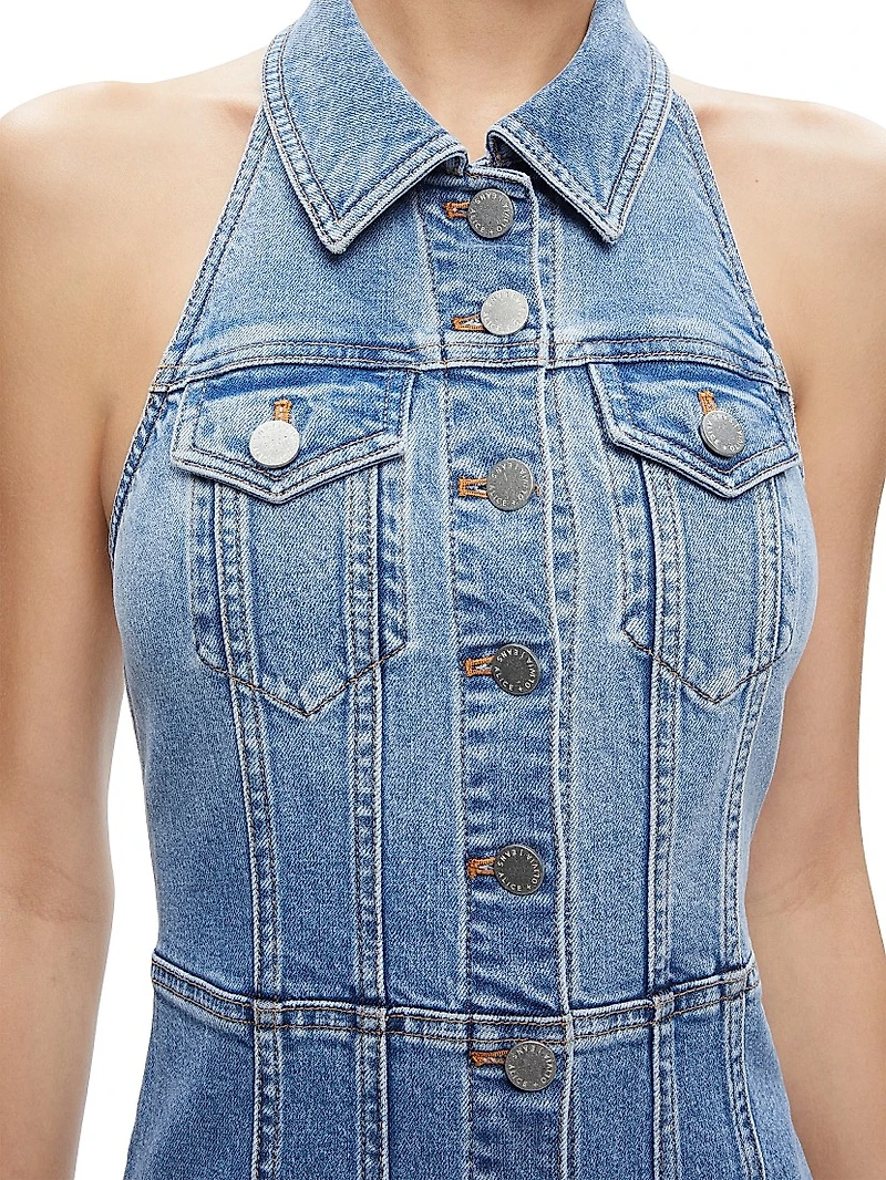 Kendall Denim Halter Minidress