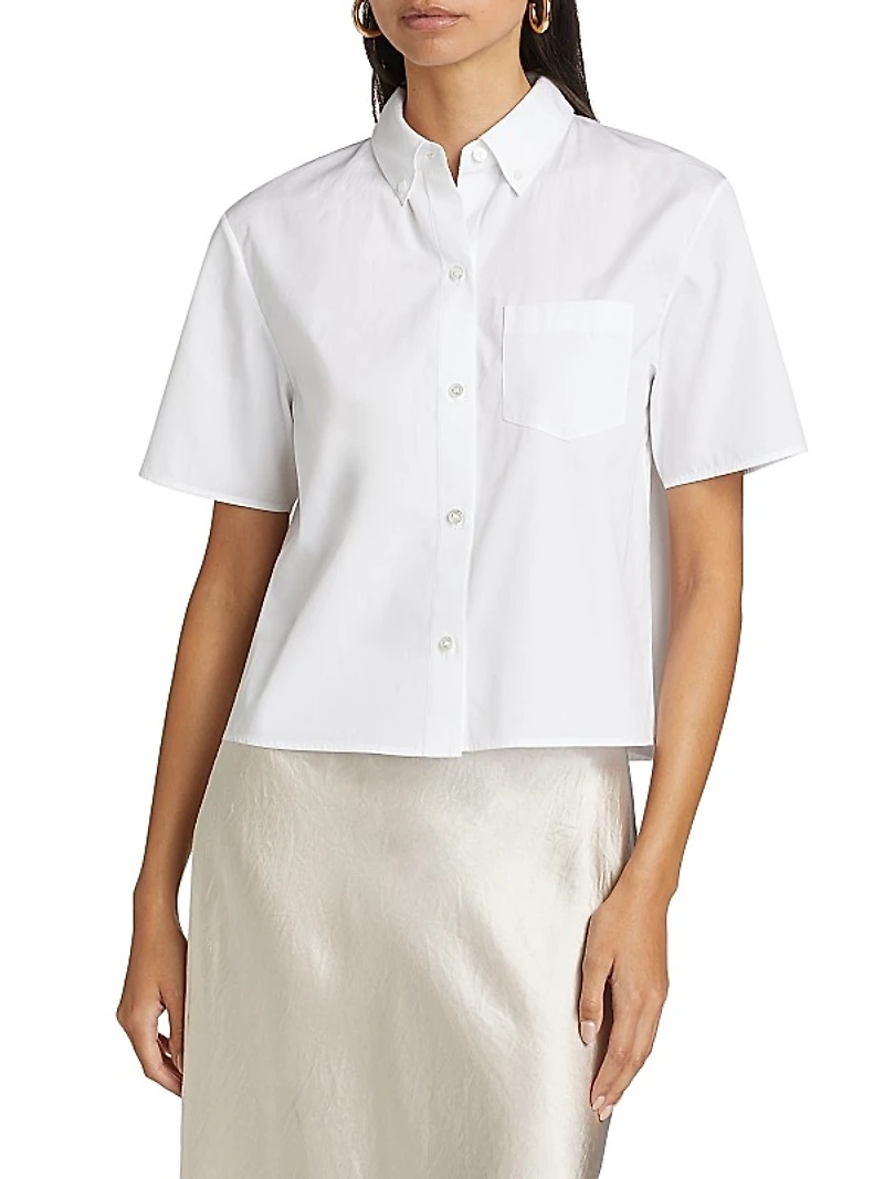 Boxy Button-Down Oxford Shirt
