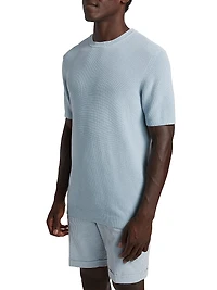 COLLECTION Rib-Knit Short-Sleeve Sweater