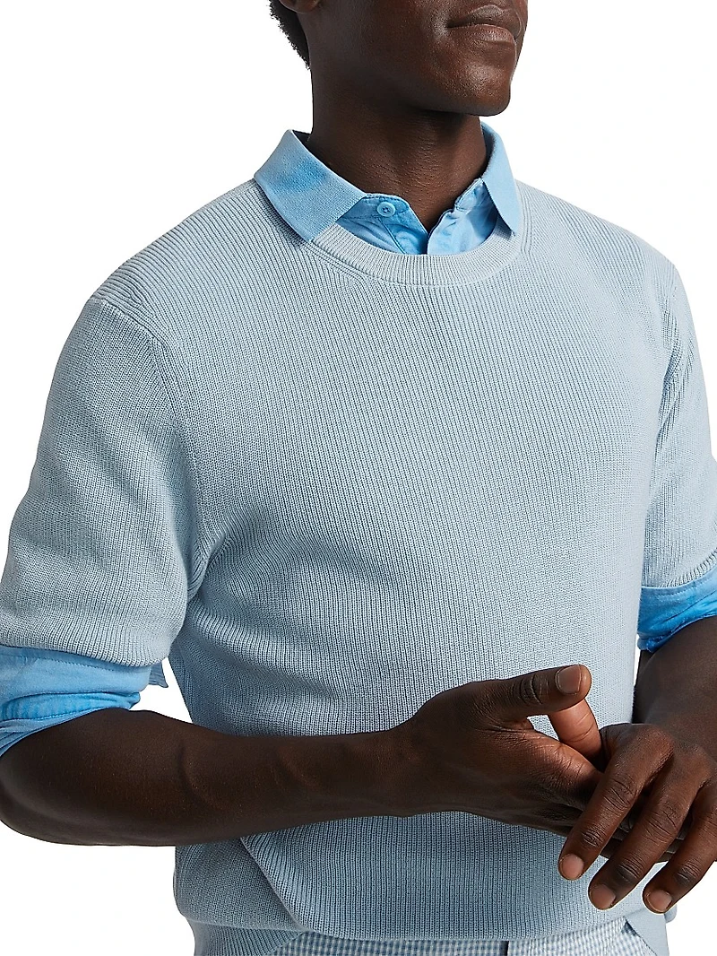 COLLECTION Rib-Knit Short-Sleeve Sweater