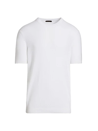 COLLECTION Rib-Knit Short-Sleeve Sweater