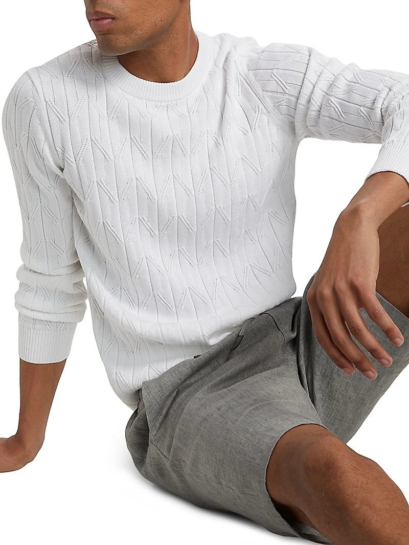 COLLECTION Cable-Knit Crewneck Sweater