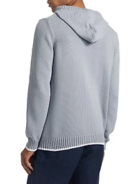 COLLECTION Stretch-Cotton Drawstring Hoodie