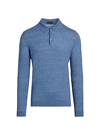 COLLECTION Cotton Long-Sleeve Polo Shirt