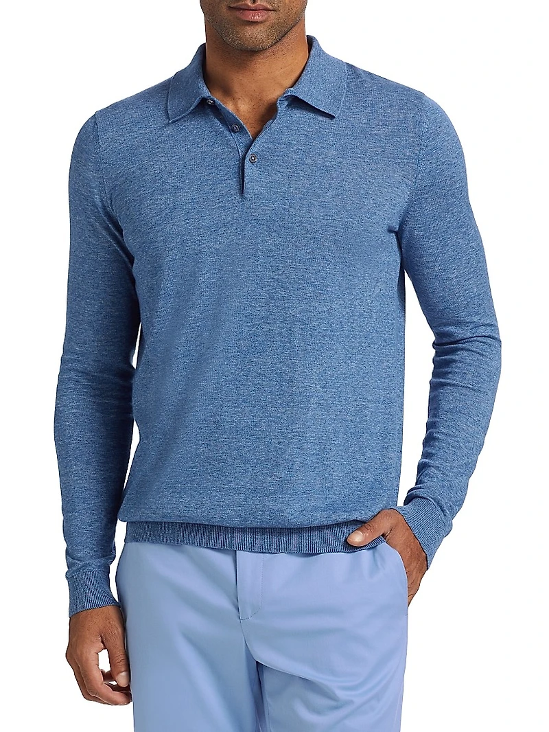 COLLECTION Cotton Long-Sleeve Polo Shirt