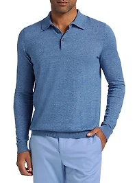 COLLECTION Cotton Long-Sleeve Polo Shirt