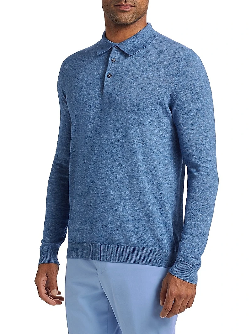 COLLECTION Cotton Long-Sleeve Polo Shirt