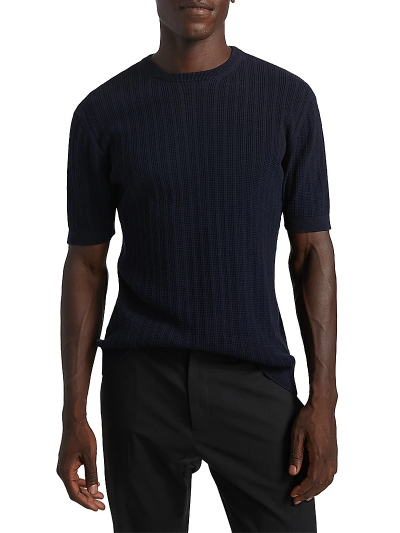 Waffle Crewneck Cotton T-Shirt