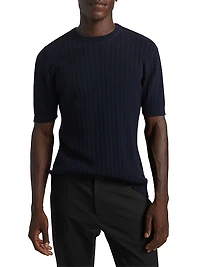 Waffle Crewneck Cotton T-Shirt