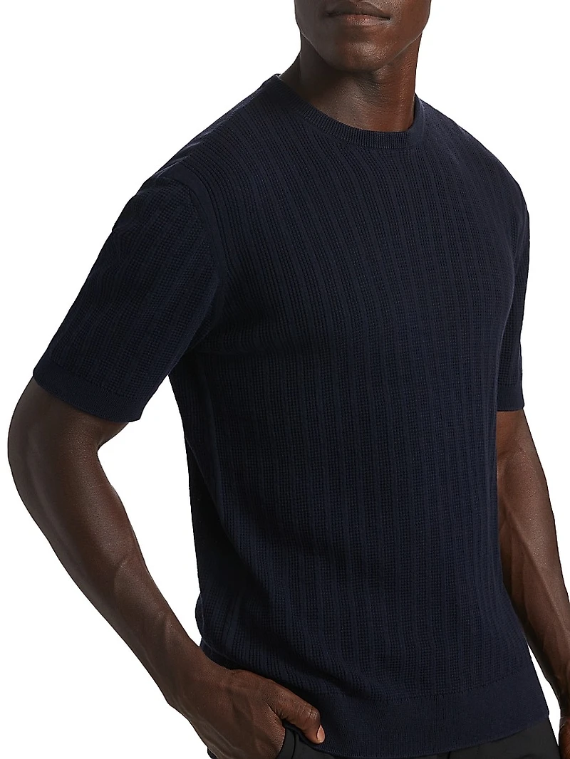 Waffle Crewneck Cotton T-Shirt